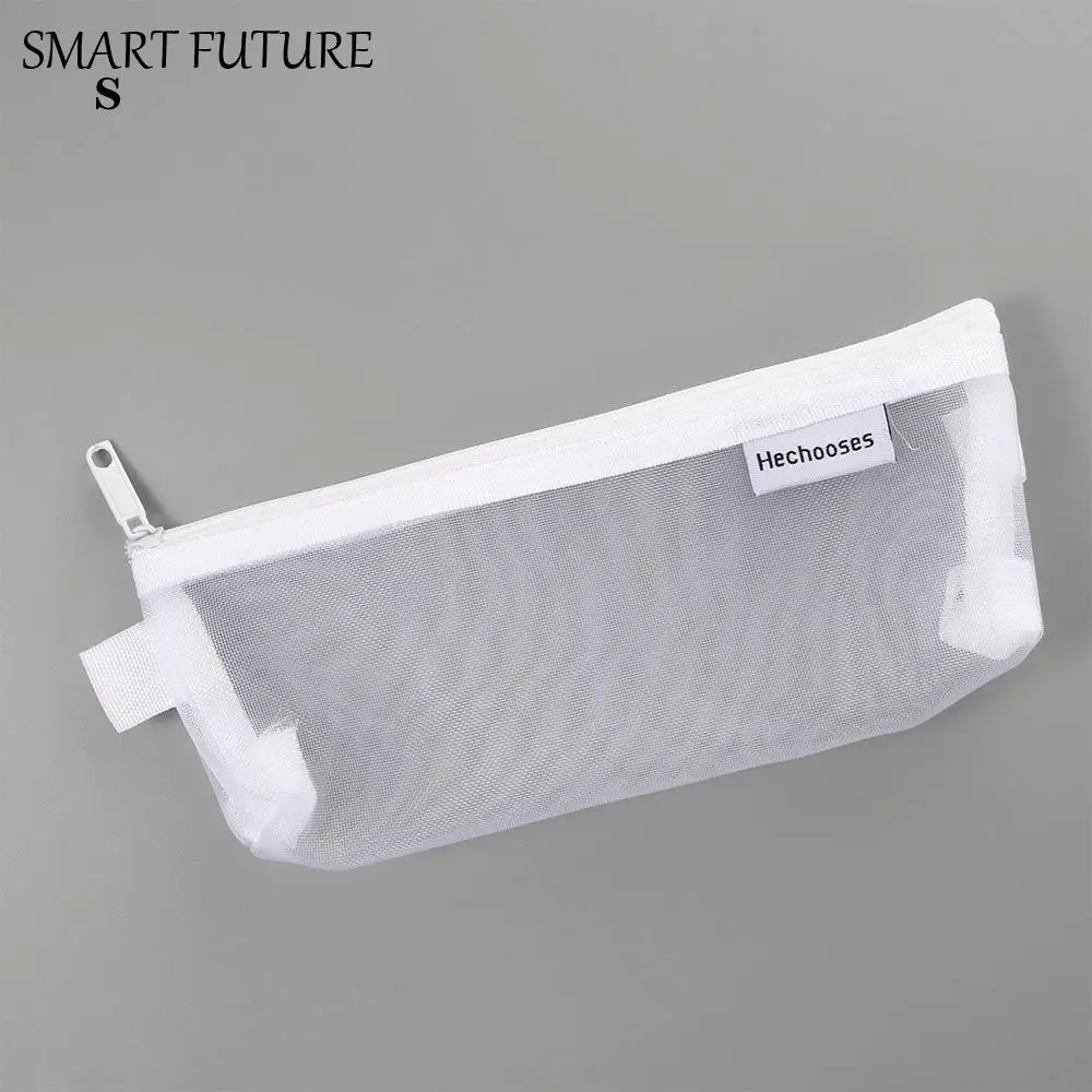 

High Quality School Supplies Simple Transparent Nylon Pen Bag Case Pencil case Mesh Pencil Case Pencil Bag