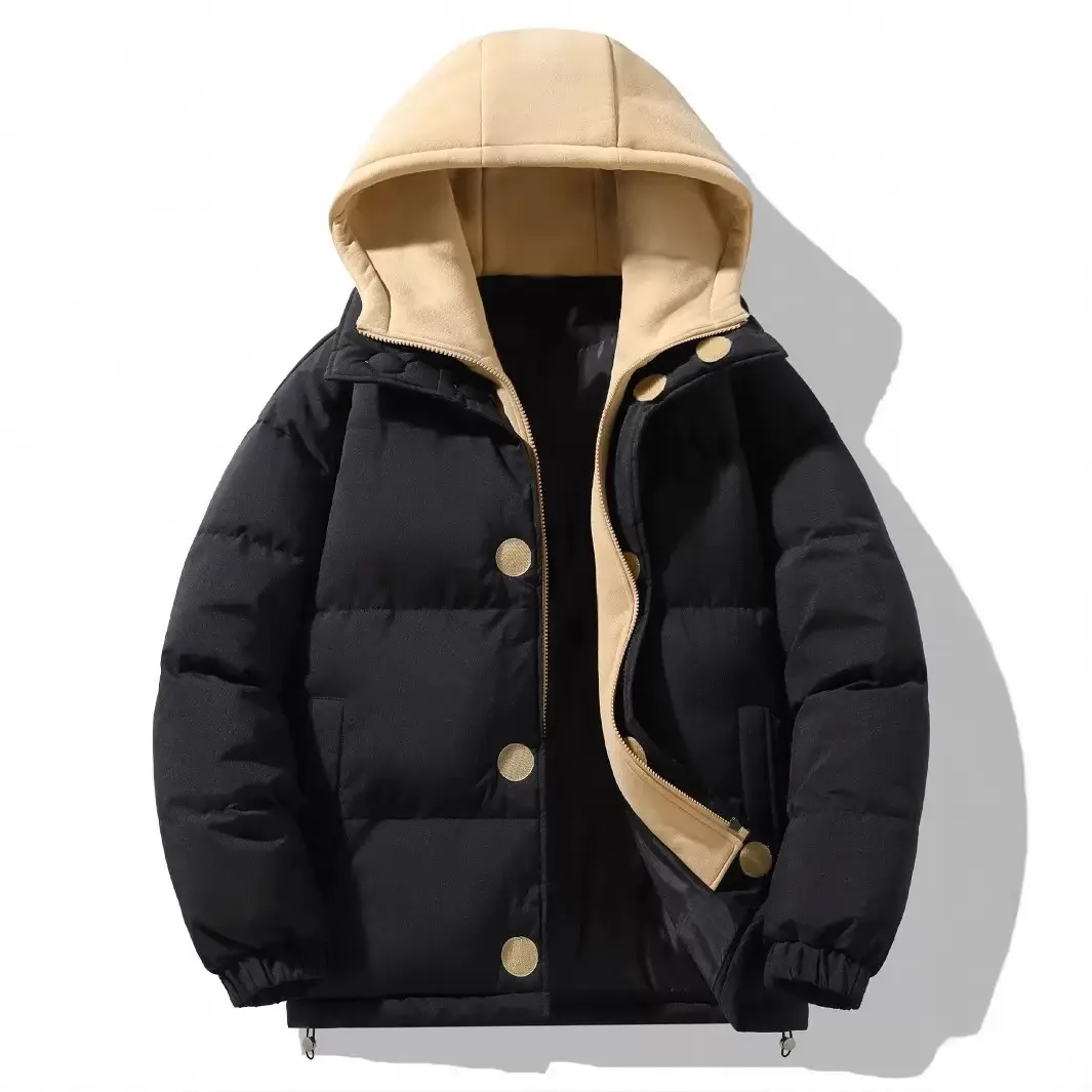 

Autumn and Winter New Fashion Trend Retro Sports Thickened Warm Cotton-Padded Jacket Men's Casual Loose Plus Size Hooded Coat