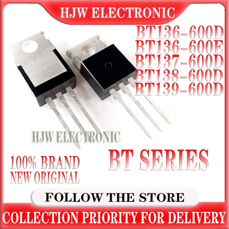 10pcs BT136-600E BT136-600D TO220 BT136 600D TO-220 BT136-600 TRIAC BT137-600D BT138-600D BT139-600D