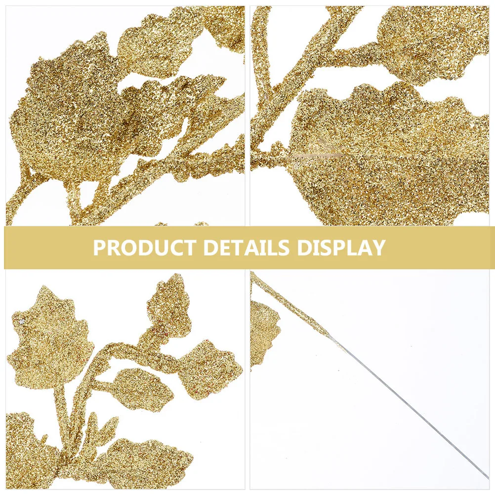 

20Pcs Christmas Fake Leaves Exquisite Workmanship Lightweight Reusable Xmas Leaf Decoration Ideal for Xmas Wreath Festive Photo