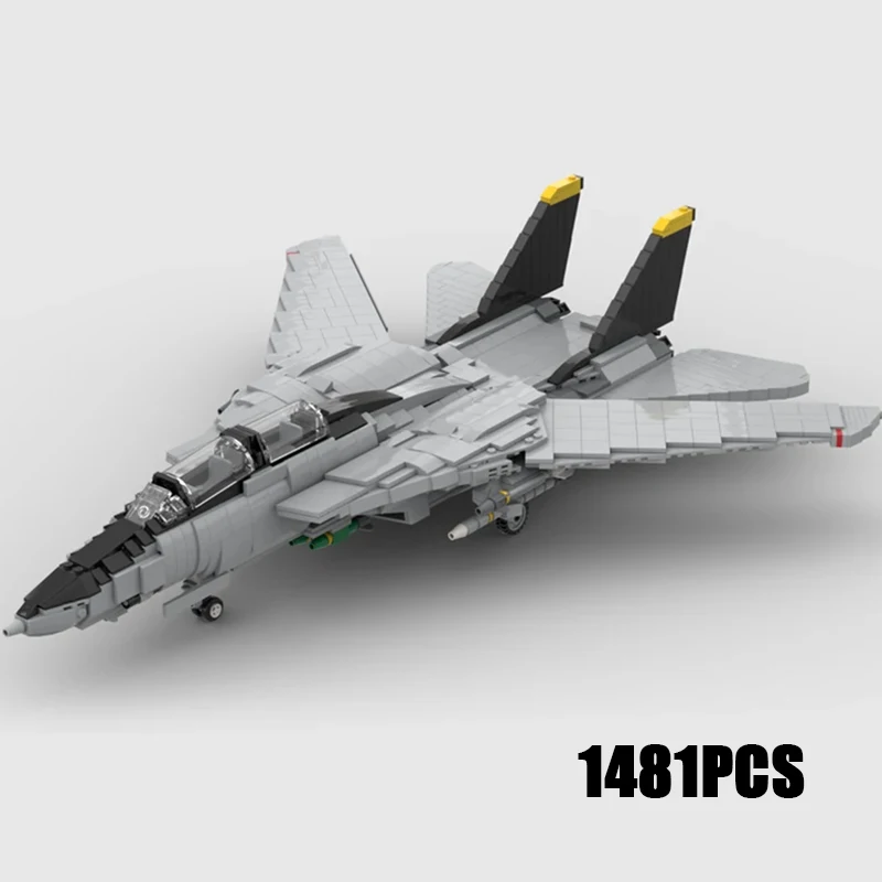 Moc Building Bricks Military Model Model F-14 Tomcat Fighter Technology Modular Blocks Gifts Toys For Children DIY Sets Assembly