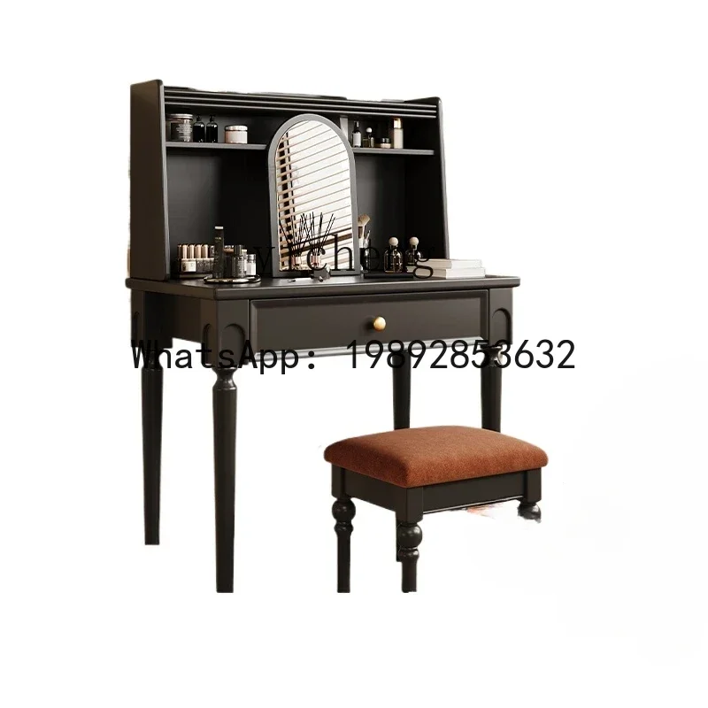 AA  retro dresser storage cabinet integrated bedroom medieval makeup cabinet black storage makeup table