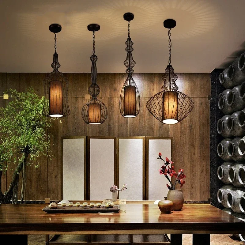 

A Industrial Chandelier Vintage Suspension Luminaire American Wrought Iron Birdcage Chandelier Dining Room Farmhouse Lighting