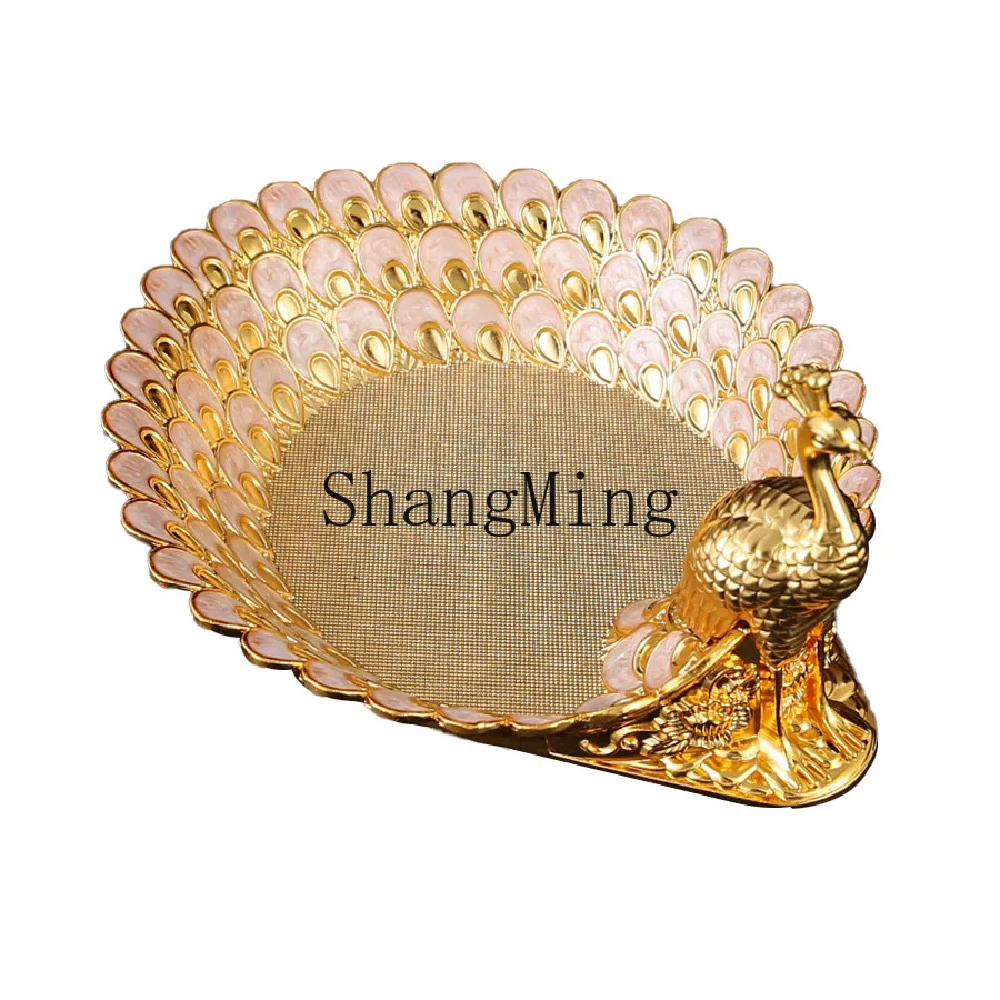 

Позолоченная фруктовница PYH для гостиной, коробка для хранения закусок, роскошная тарелка для фруктов и конфет, коробка для сухофруктов