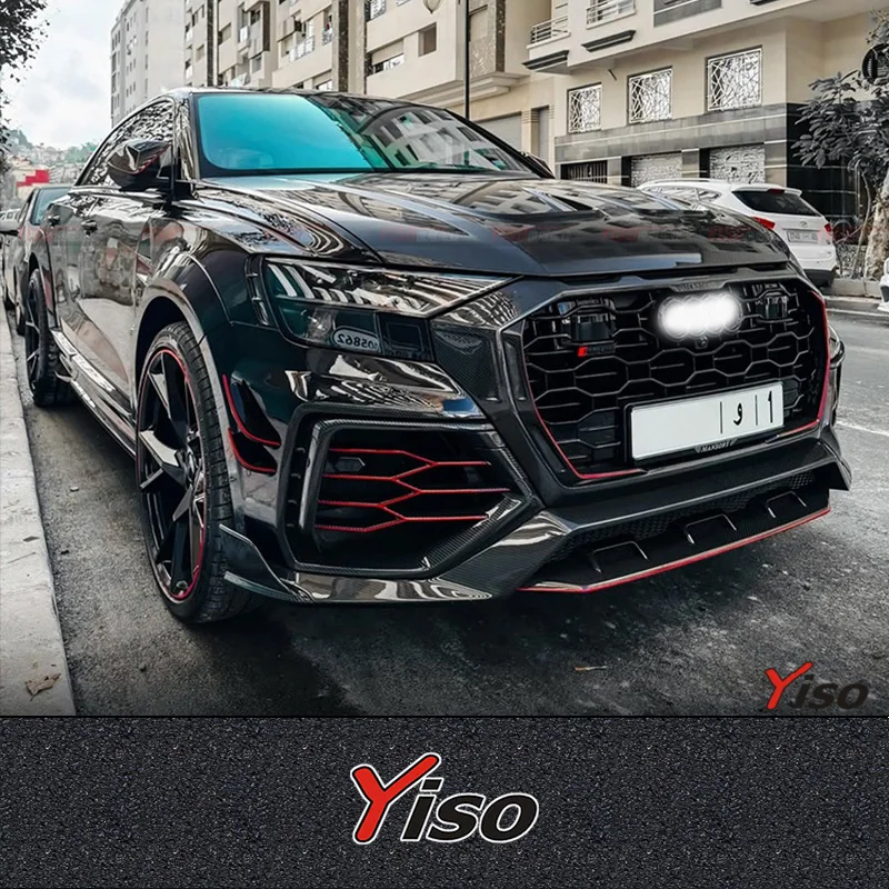 Suitable for  Q8 RS modified MSY wide-body kit carbon fiber front bumper rear lip roof spoiler hood spoiler rear wing and large