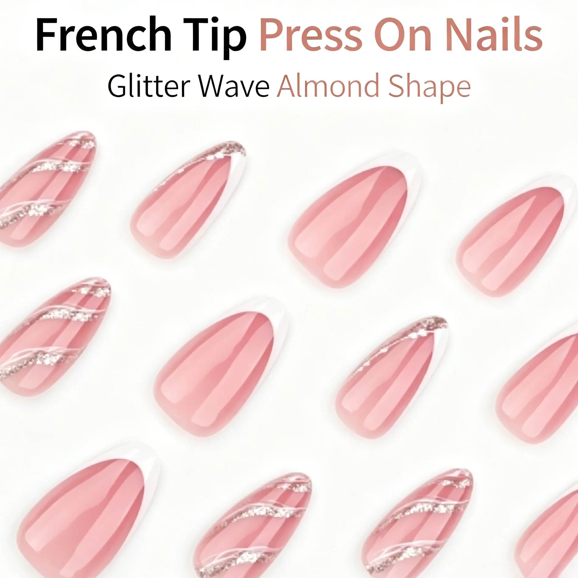 Kuku Palsu French Press Bergay - Nail Art Glitter ulasan dan harga
