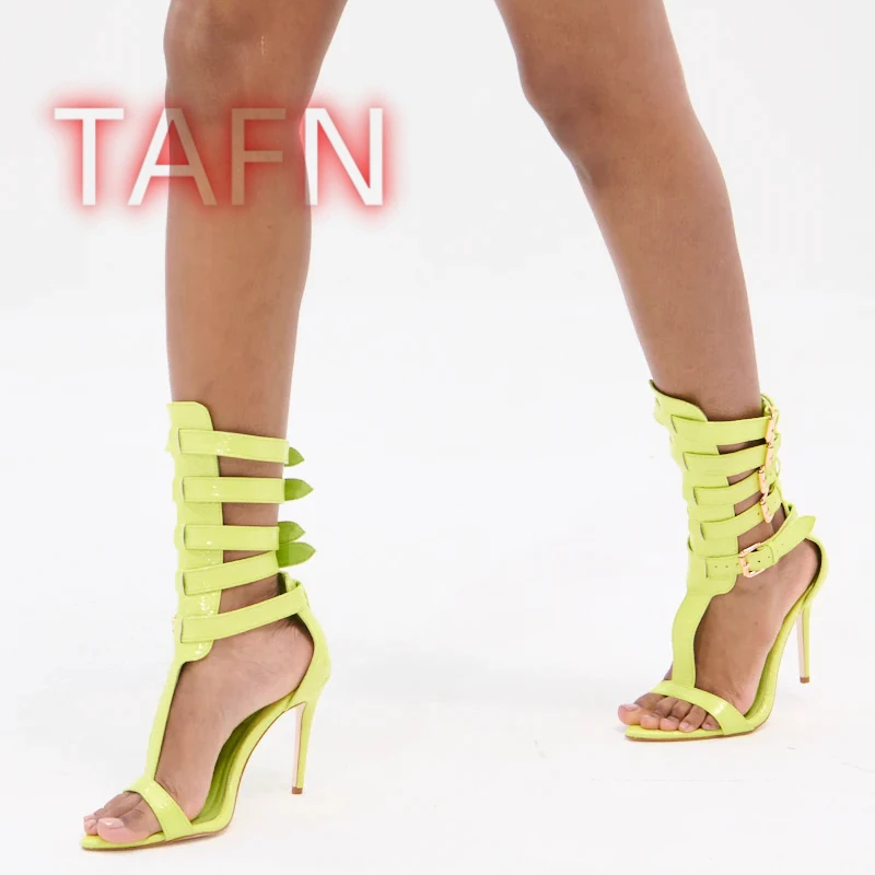 

Patent Leather High Heels Sandals Open Toe Stiletto Buckle Strap Sandals Summer Elegant Dress Party Women'S High Heels Sandal