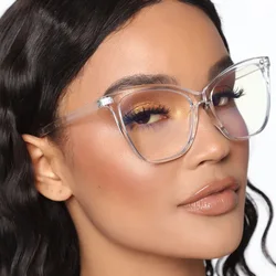 MIZHO Trendy Filtering Protect Eyesight Anti Blue Light Glasses Women Look At Phone Blocking Glare Clear Glasses Frames Cat eye