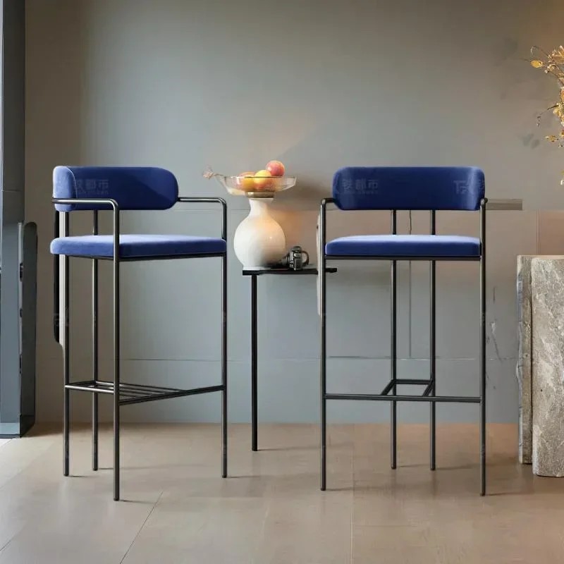 Dining Chairs Bar Stools For Kitchen Modern Cover European Industrial Pieces Coveres Square Terrace Metal Sgabello Cucina Alto