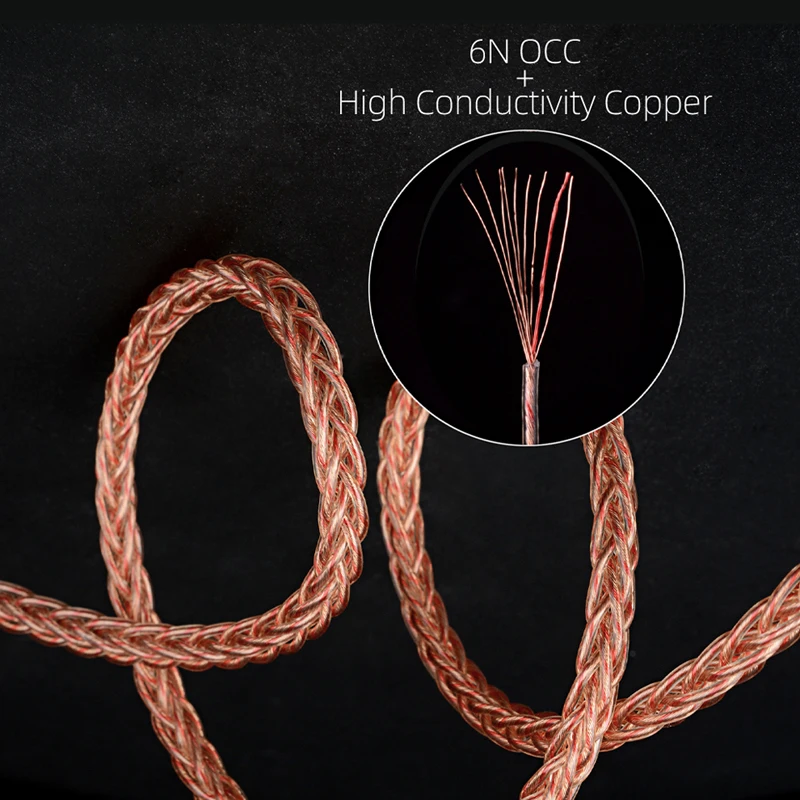 NiceHCK OrangeSir HIFI Cable 8 Core 6N OCC+High Conductivity Copper Mixed Replace Wire 3.5/2.5/4.4 MMCX/0.78/N5005 Pin Aria T5