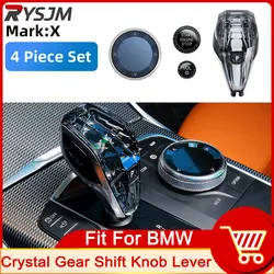 4 Piece Set Crystal Gear Shift Knob Lever For BMW 3 5 Series X3 X5 X6 F44 G20 G05 G06 G08 G30 6GT Automatic Crystal Gear Handle