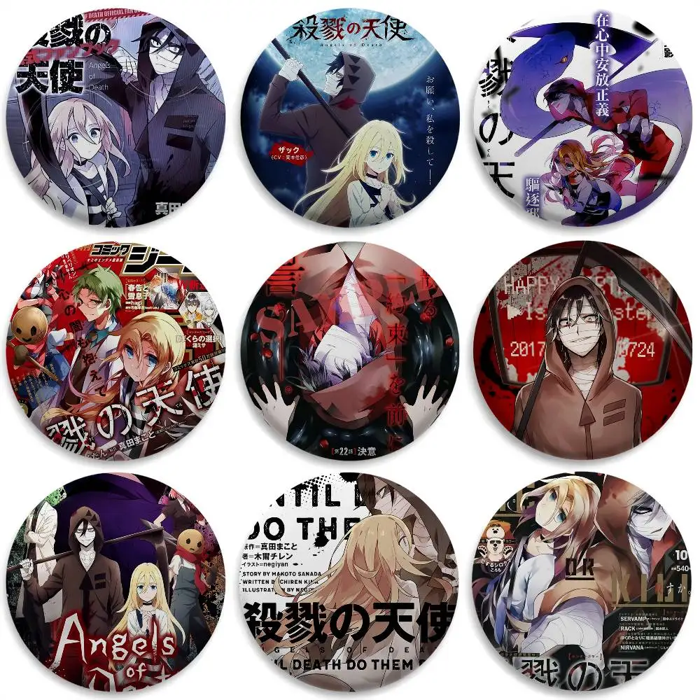 

A-angels Of Deaths Anime Badges Round Exquisite Badge Brooches Creative Pins For Clothes Hat Backpack Gift Accessories