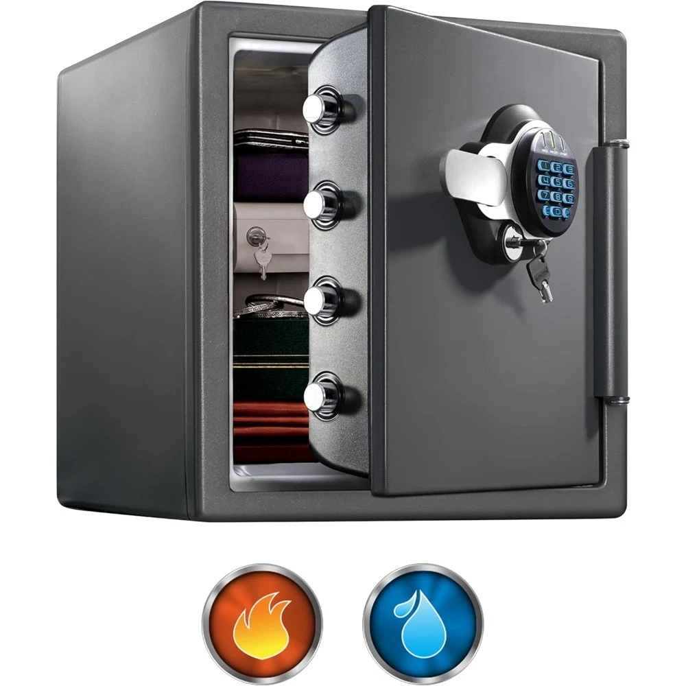 Waterproof Fireproof Alloy Steel Digital Safe Box with Keypad Code    1.23 Cubic Feet Home Security Safe