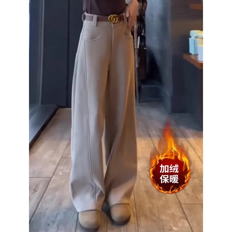 

Fleece-Lined Thickened European Cotton Velvet Pants for Women, and Winter Slimming Banana Pants, Narrow Version