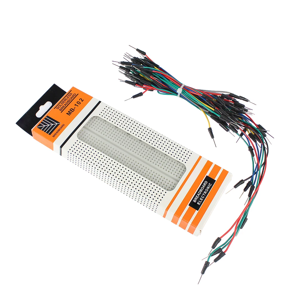 Picture 3: 830 Points MB102 Breadboard Prototype Kit with 65pcs Dupont Jumper Wires Cable DIY Electronics for Arduino Projects 1Set
