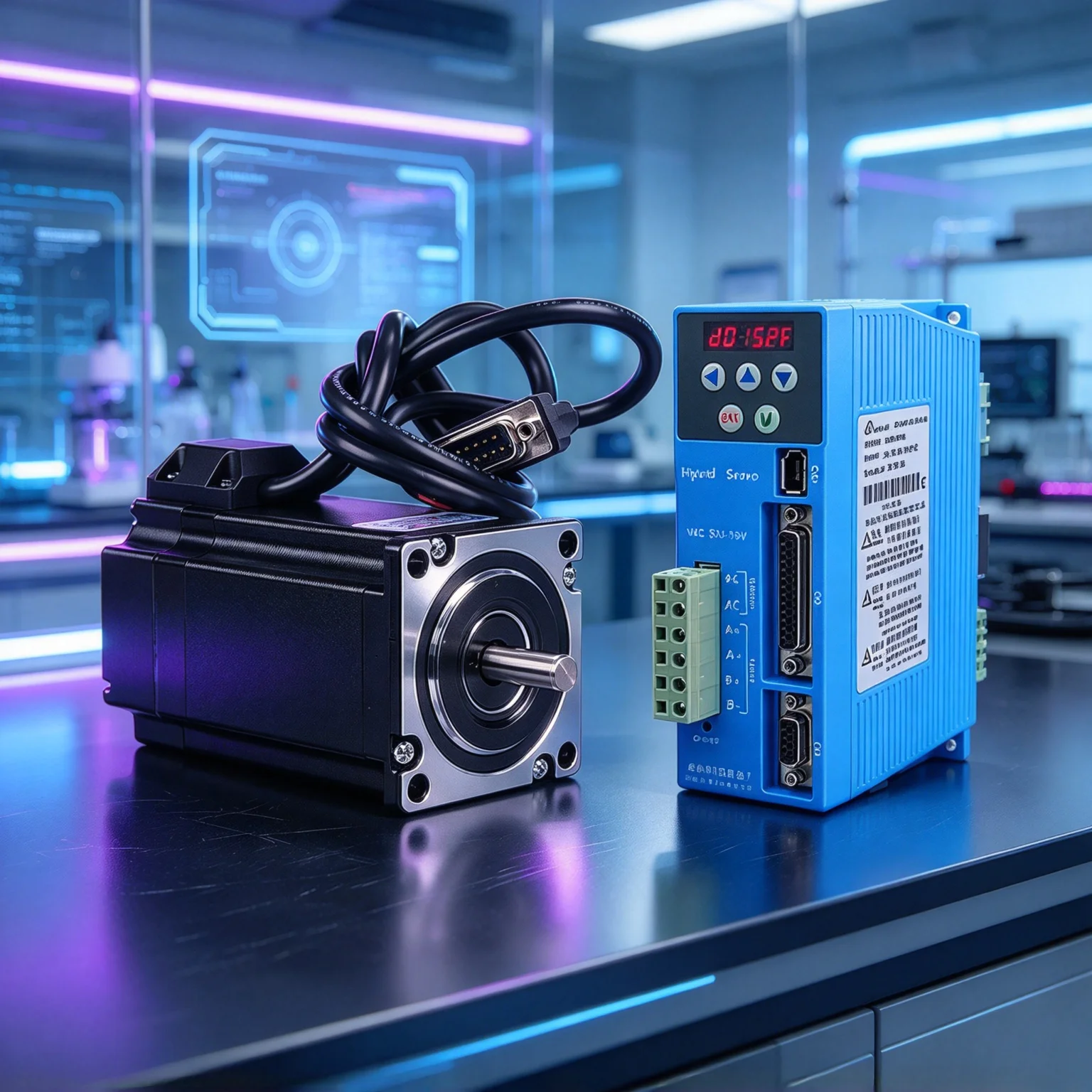 Closed-Loop NEMA34 Stepping Motor Drive Kit LCDA808H+86mm Motor 2 Phase 6A 3~12Nm for CNC Router Engraving Wire-Stripping