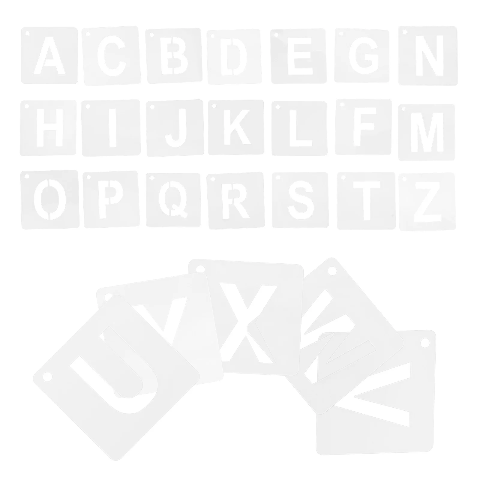 1Set A-Z Alphabet Stencils Reusable Letter Drawing Templates for Early Literacy Development Painting Crafts Small Stencils