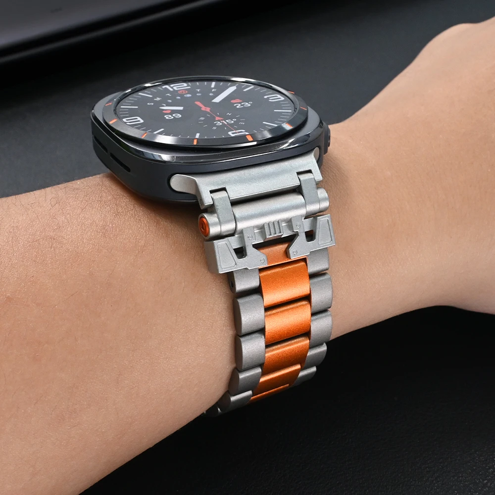 Titanium Metal Strap for Samsung Galaxy Watch Ultra 47mm 316L stainless steel Buckle Band for Galaxy Watch ULTRA No Gap Bracelet image 3