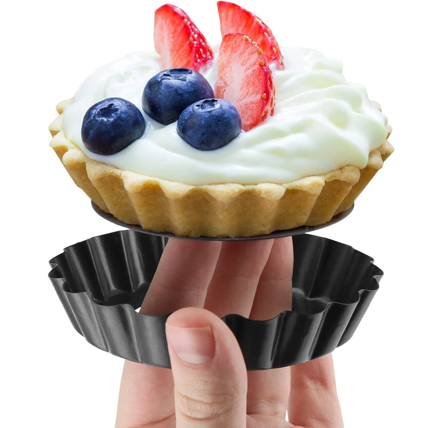 탈착식 바닥이 있는 미니 타르트 팬, 붙지 않는 라운드 - Muffin Tin Nonstick 리뷰 및 가격