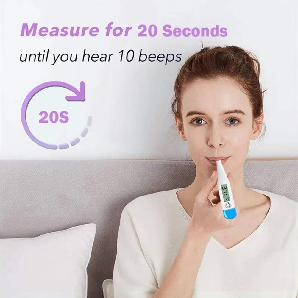 Portable Electronic Thermometer - Precise Home Thermometer for Fever Monitoring Alert & Health Care (Axillary/Oral/Forehead)