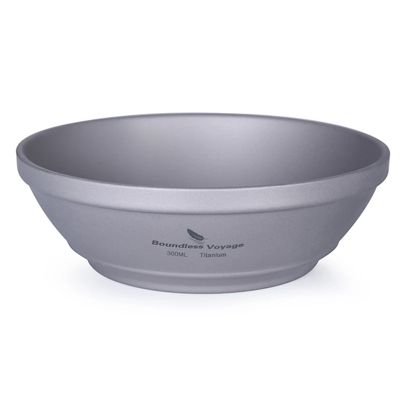 

Boundless Voyage Titanium Tableware Double-Wall Bowl 300ml Ultralight Portable Outdoor Camping Hiking Flatware 캠핑 용품