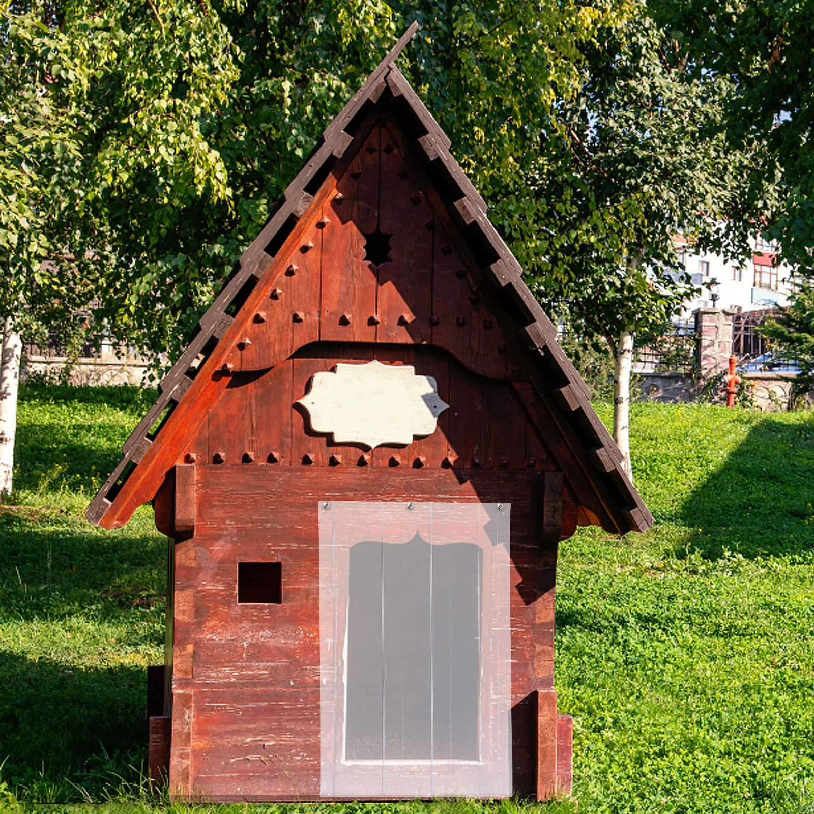 

Transparent PVC Dog House Door Curtain Replacement Flexible Soft Plastic Strip Flap Door Drape Clear Strip Curtain for Kennels