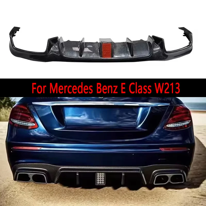 

For Mercedes Benz E Class W213 E63 2015-2022 Carbon Fiber Car Rear Bumper Diffuser Rear Splitters Spoiler Back lip