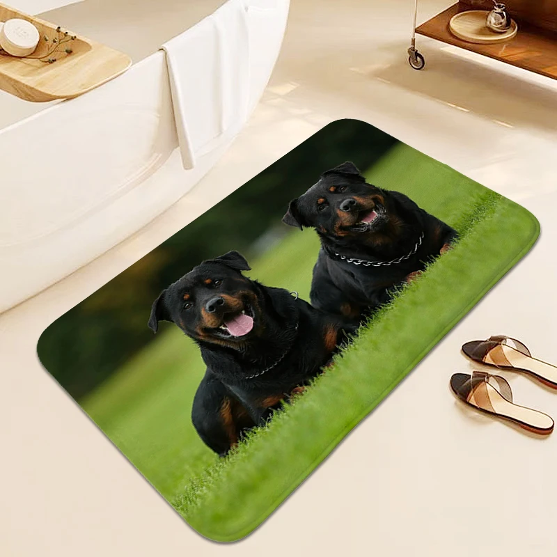 

Non Slip Carpet Rottweiler Custom Living Room Kitchen Treadmill Rug Home Entrance Mat Home Decorations Doormat Entrance Door