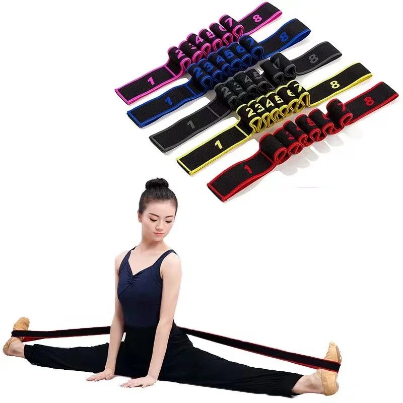 8 Section Style Fitness Exercise Women Man Latin Dance Elastic Stretch Belt Exercise Pull Strap Sports Yoga Resistance Band