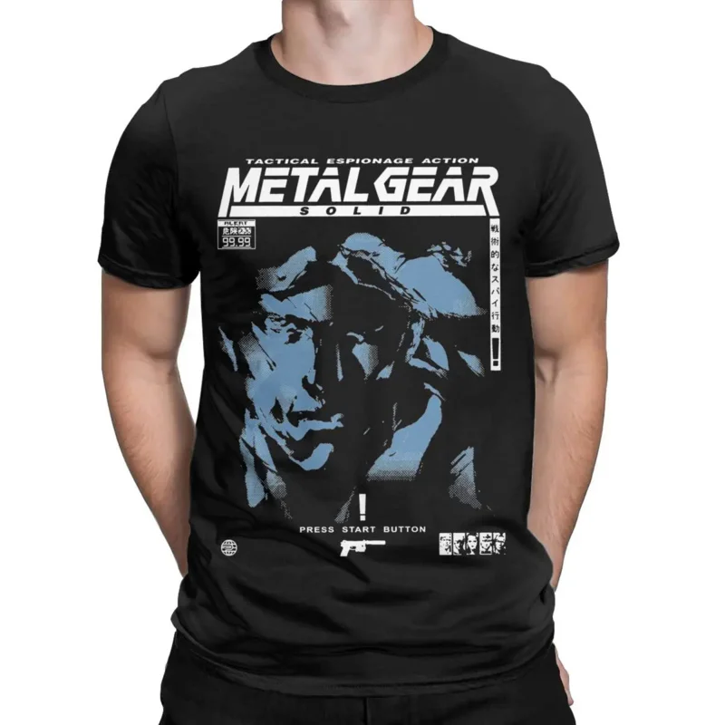 MGS1 snake Metal Gear Solid T-shirt for men leisure 100% cotton tee shirt crew neck short sleeve t shirt summer tops