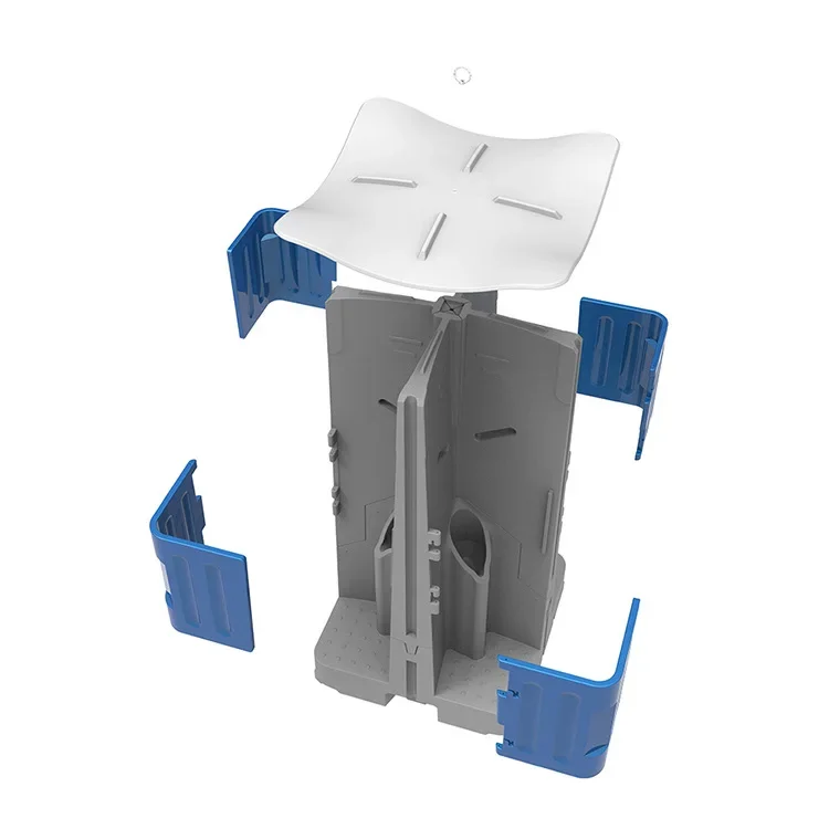 Outdoor mobile toilet Four-person urinal, plastic mobile public toilet Rugged and durable temporary toilet