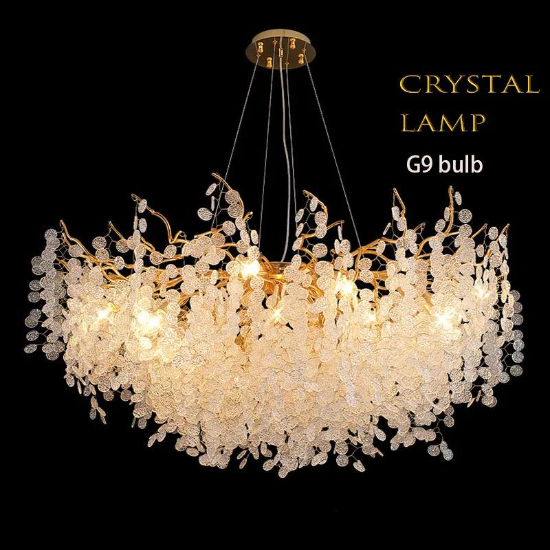 Romantic Style Crystal Chandelier Branch Chandelier Suitable For Living Room/Restaurant/Hotel/Villa Home Crystal Pendant Lamp