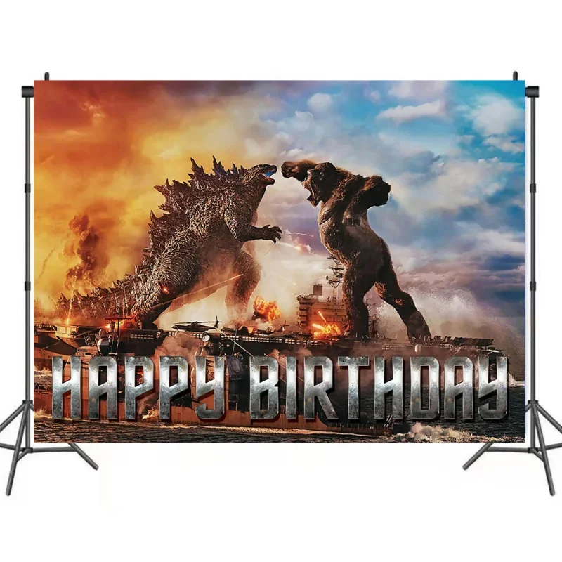 

New 150x100cm Godzilla Photo Backdrop boy Happy Birthday Party Decoration Vinyl Cloth Baby Shower Background Surprise gifts