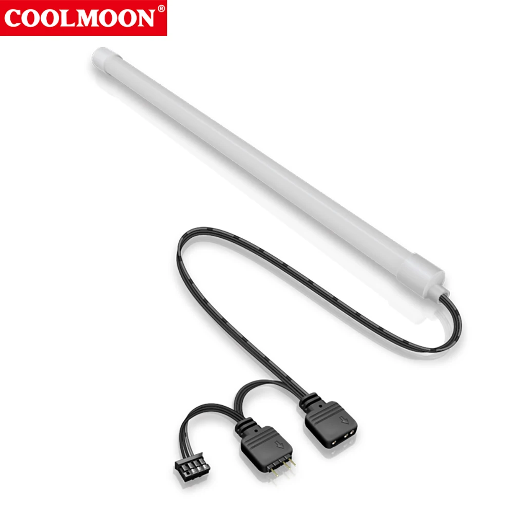 COOLMOON Y360 F300 30cm Silicone ARGB PC Case LED Light Bar 5V 3PIN 2+4PIN Desktop Lamp Strip Motherboard Decoration Accessory