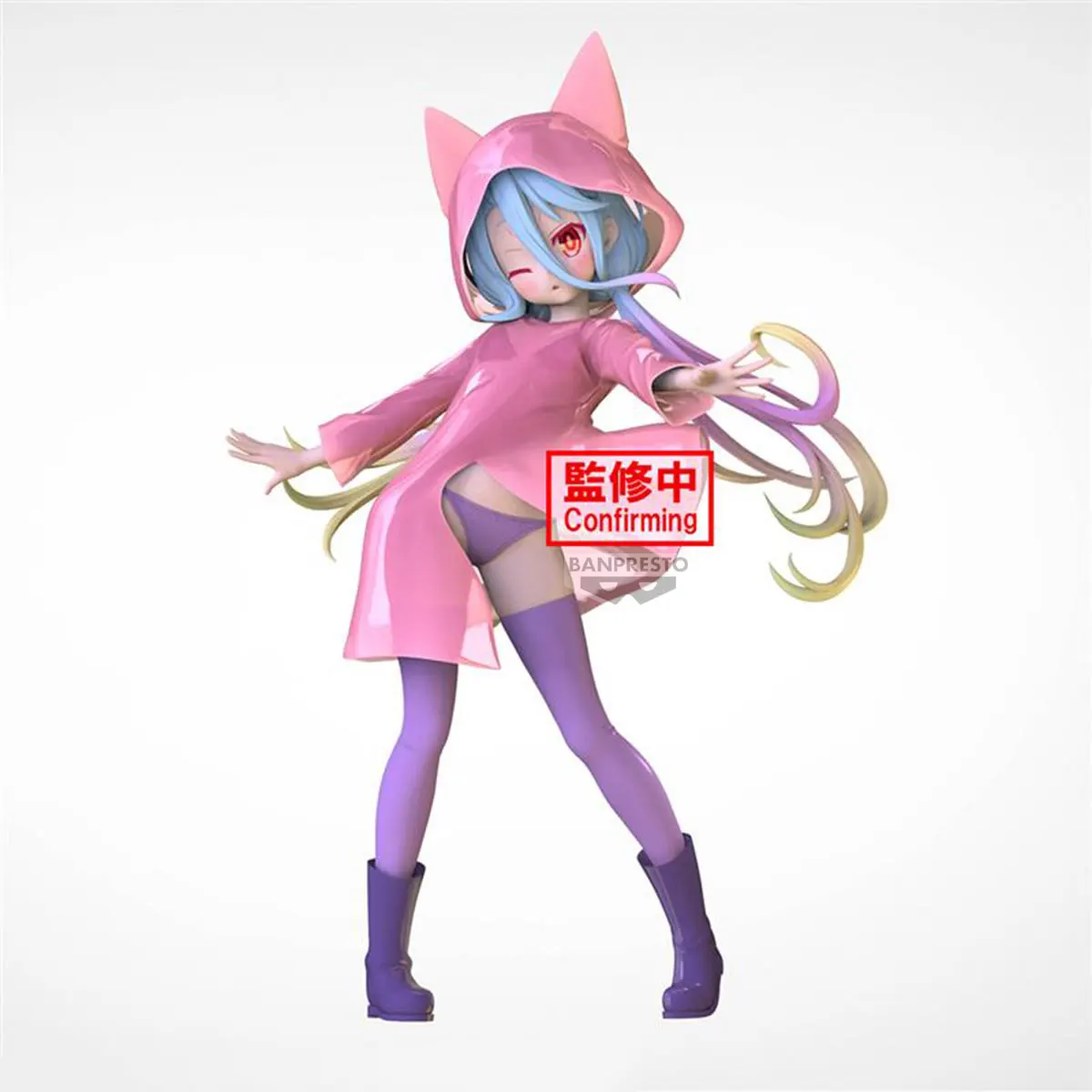 Original BANDAI Banpresto NO GAME NO LIFE Shiro Cat Ear Sparkling Raincoat Anime Figures Action Figure Model Toy Christmas Gifts