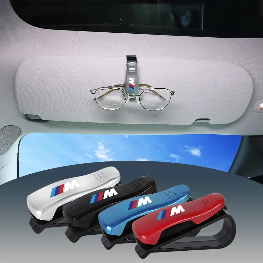 2pcs Car Glasses Clips Auto Sun Visor Sunglasses Clamps Storage Clip Accessories For BMW M M3 M5 F10 F30 F20 E28 E46 Performance