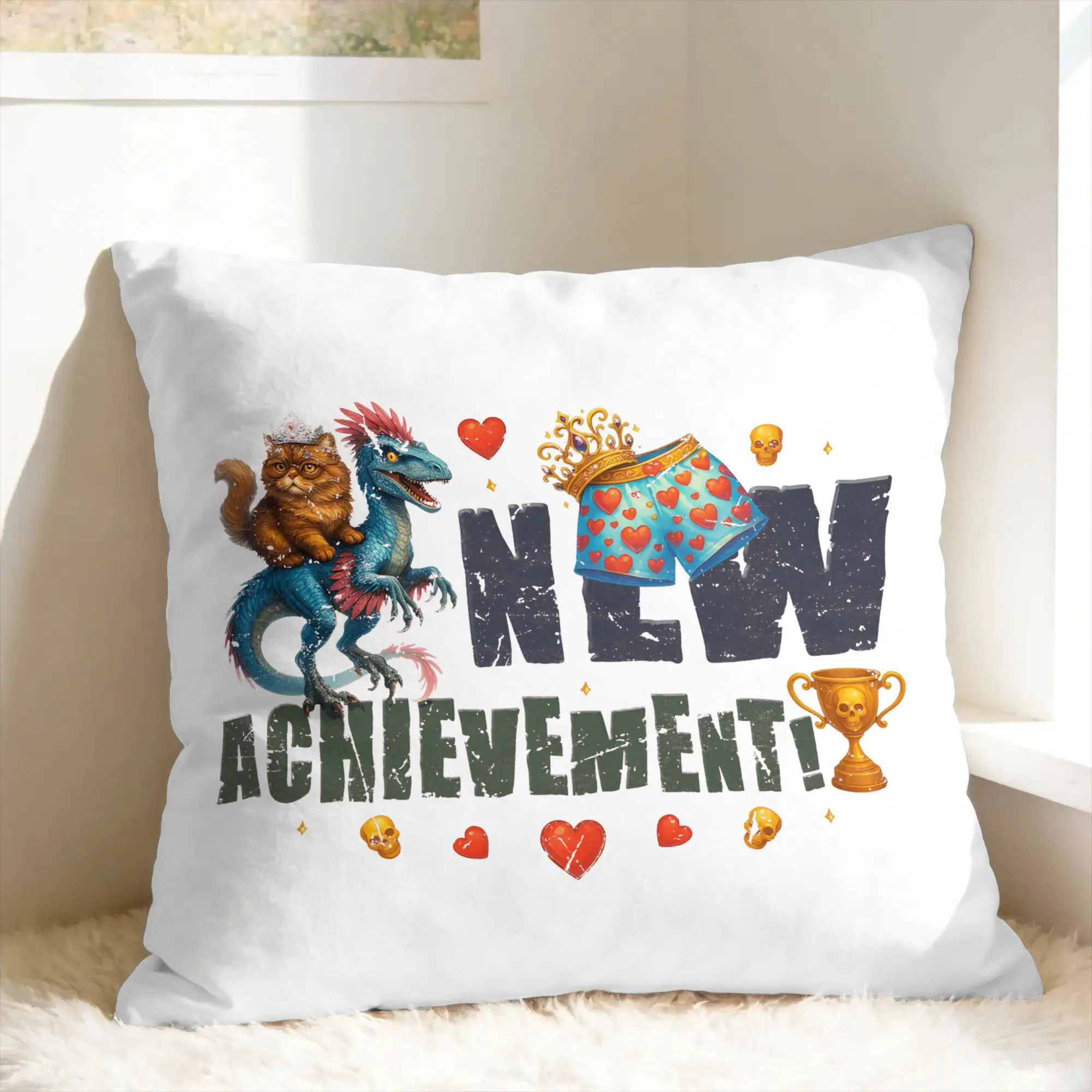 Pillow Case Dungeon Crawler Carl New Achievement Comfy  Pillow Cover For Sofa Couch Bed Living Room Retro Trendy Pillowcases