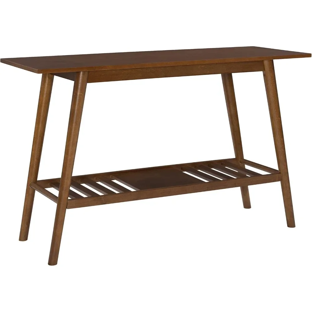 Melissa Mid-Century Walnut Console Table, Medium