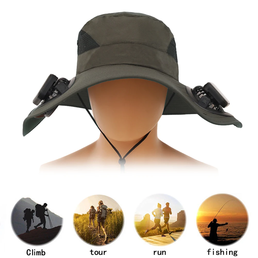 Solar Fan Wide Brim…