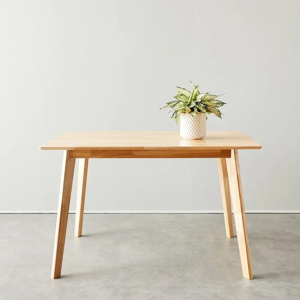 

Solid Wood Kitchen Rectangular Dining Table, Natural Wood Smooth surface with 4 sturdy legs Home Furniture Dining Tables