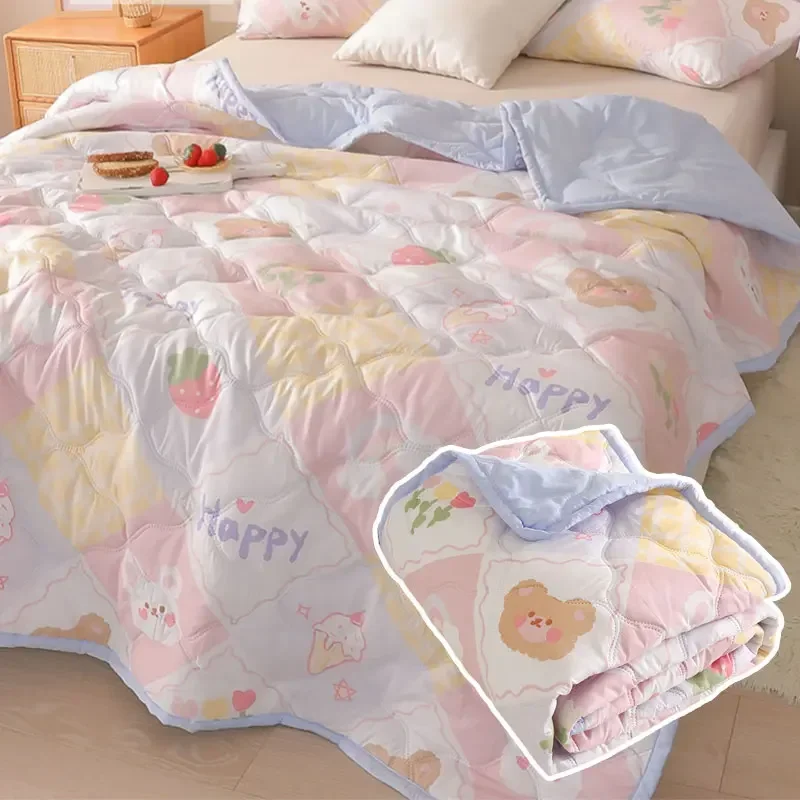 

Summer Blanket Air Conditioning Quilt Quilting Mechanical Wash Single Double Blanket Bed Quilt Soft Adults Childs Comforter