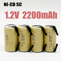 1.2V Battery SC Rechargeable Battery 1.2V 2200mAh Sub C NI-CD Cell With Welding Tabs for Electric Drill Screwdriver DIY BATTERI