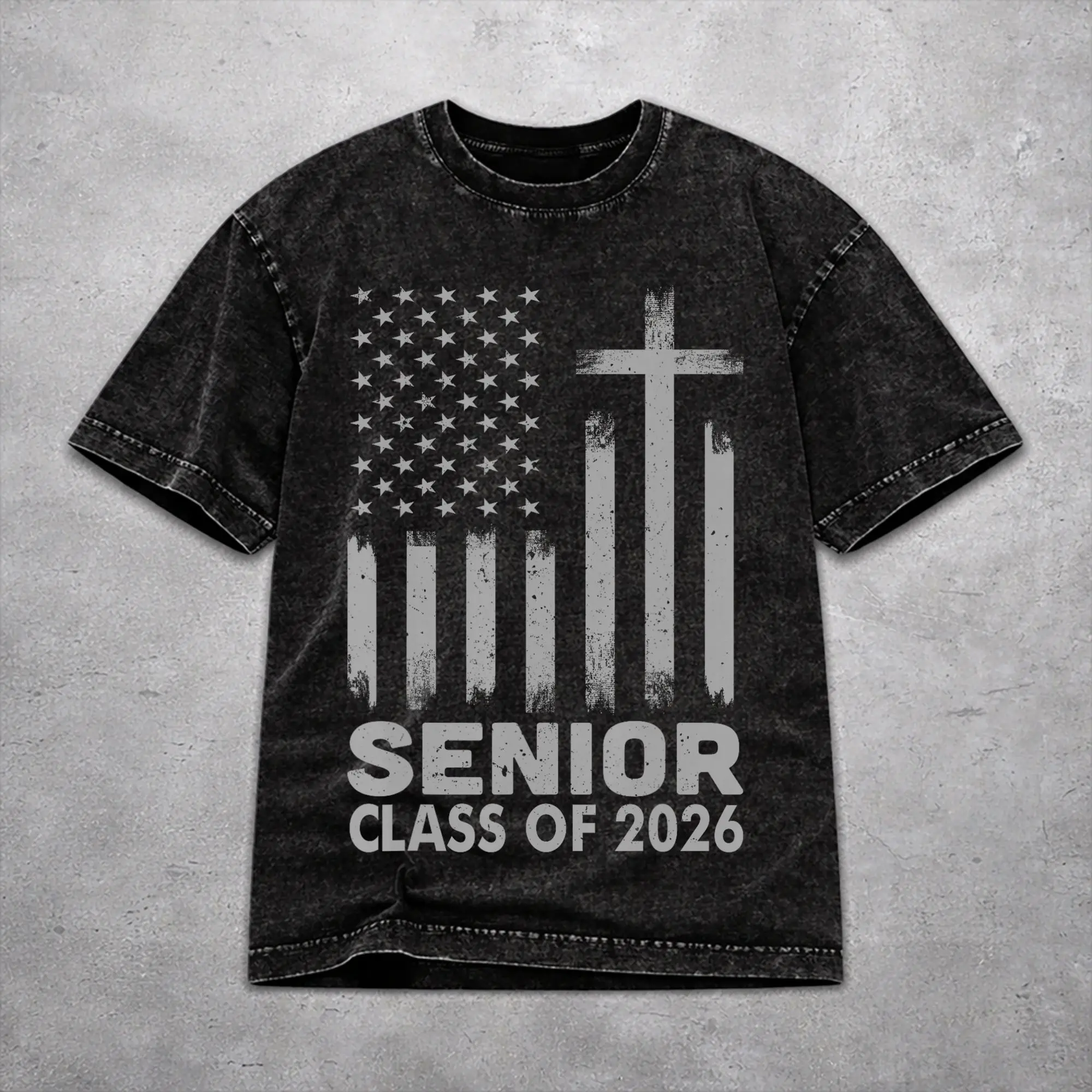 Class of 2026 Senior Graduation Washed T Shirt Vintage Harajuku Men Women  Loose Tee T-Shirts Cotton