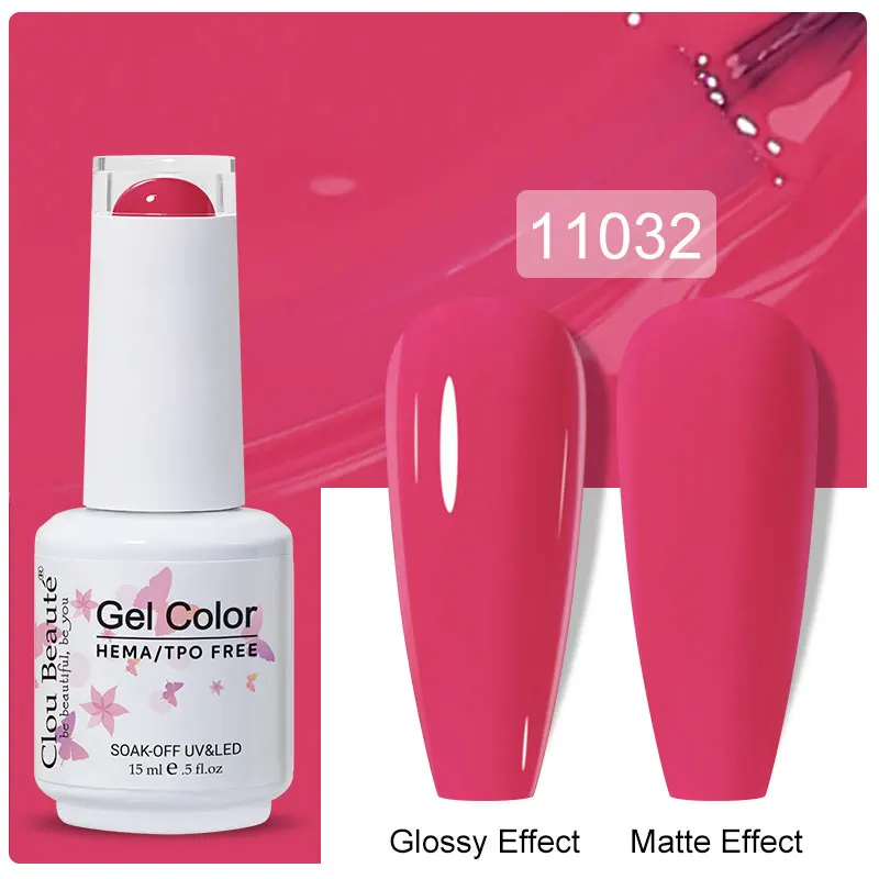 Clou Beaute 15 ml Gel Nagellak Semi-permanente Hybride Zwart Rode Kleur Gel Polish Nail Art UV Nagel emaille Vernis Nagelbenodigdheden