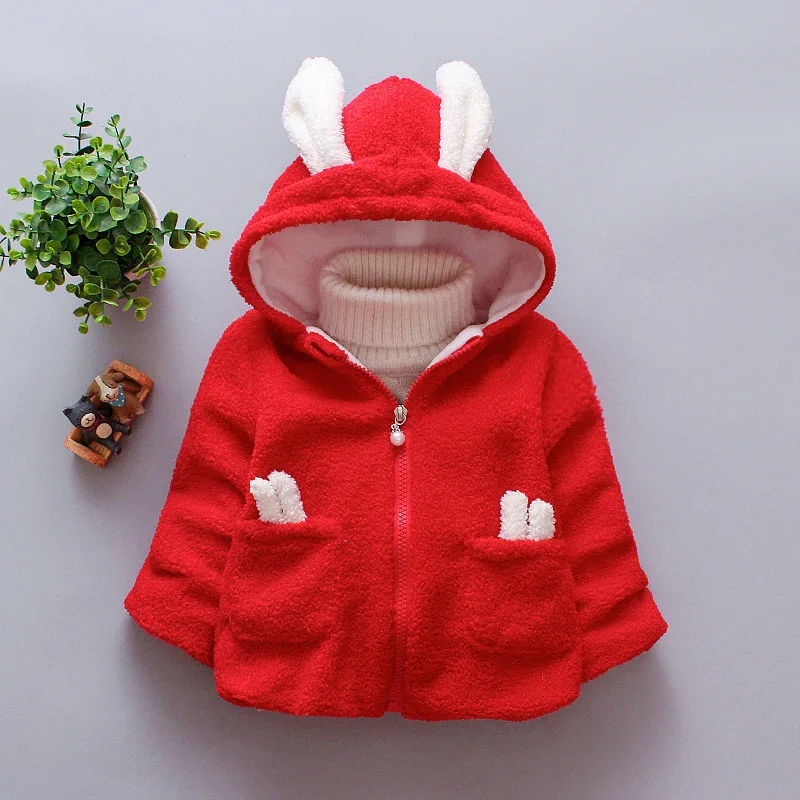 Winter New Thick And Warm Baby Girl Long Sleeved Coat, Cartoon Cute Children\'S Clothing For 9 Months To 3 Years Old