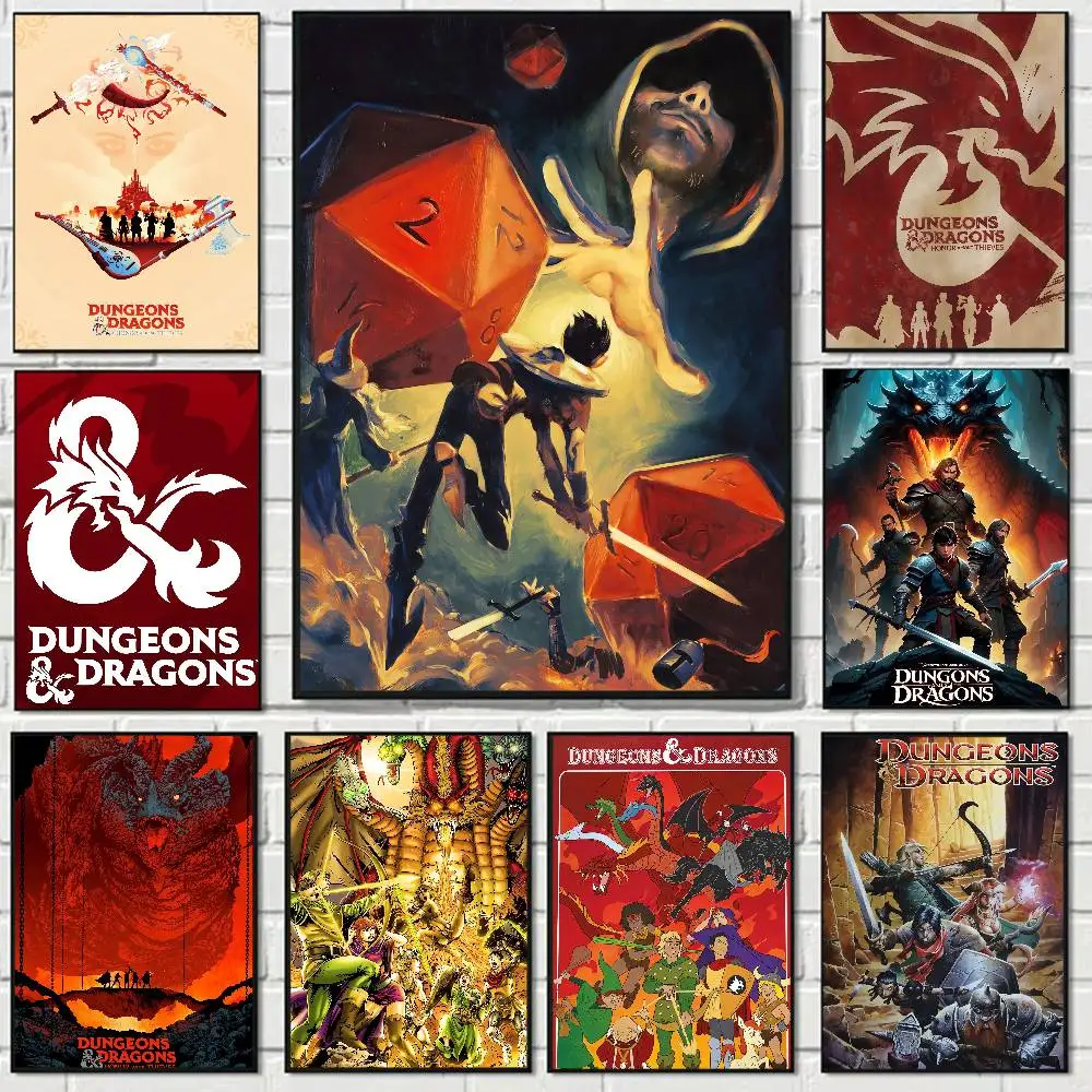 Game Dungeons & Dragons Funny Cute Cartoon Posters Prints Canvas Painting Wall Art Picture Living Room Home Decor
