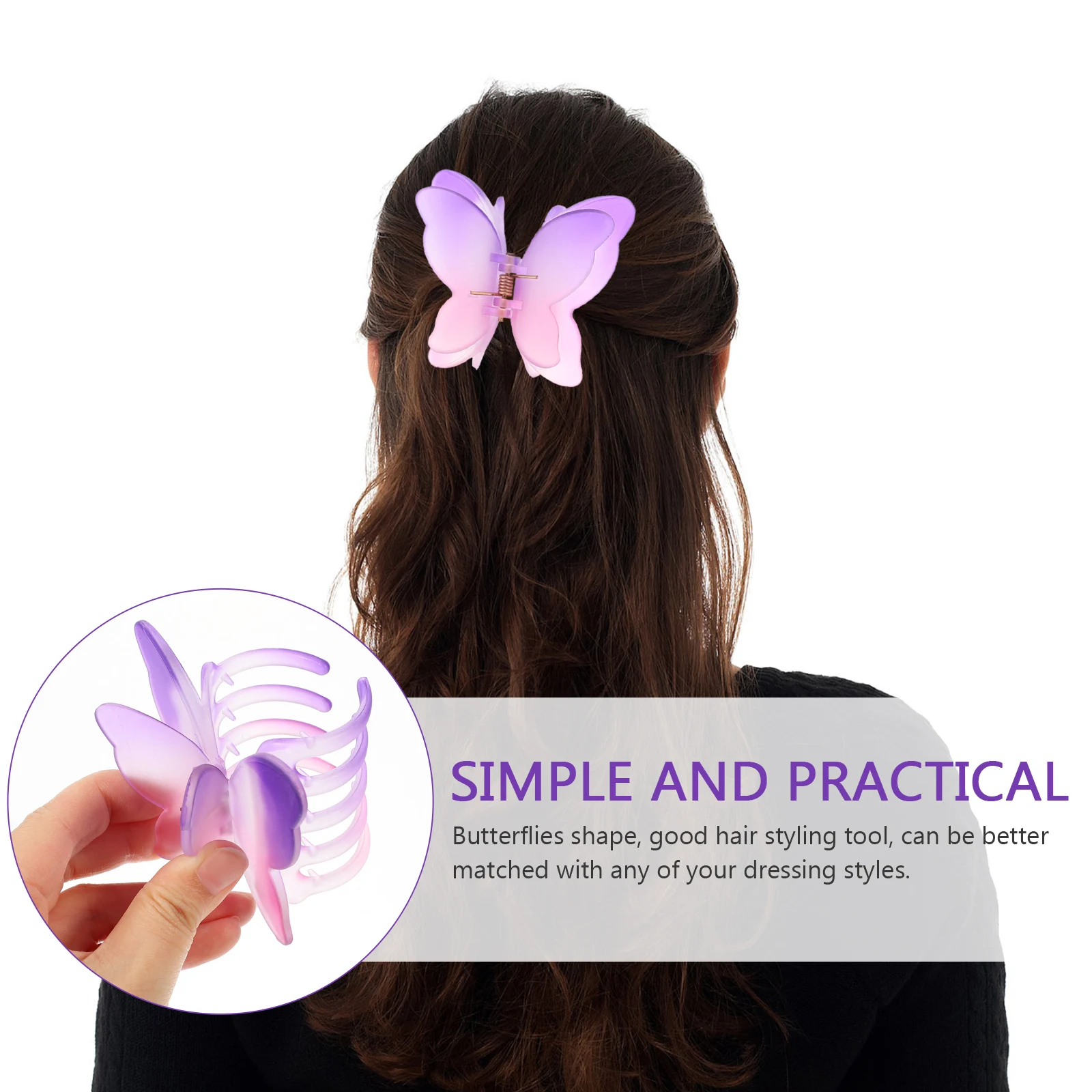 

8 Pcs Frosted Shark Clip Claw Clips Small Hair Accessories Snap Jaw for Decorative Plastic Women's Butterfly Hairpin