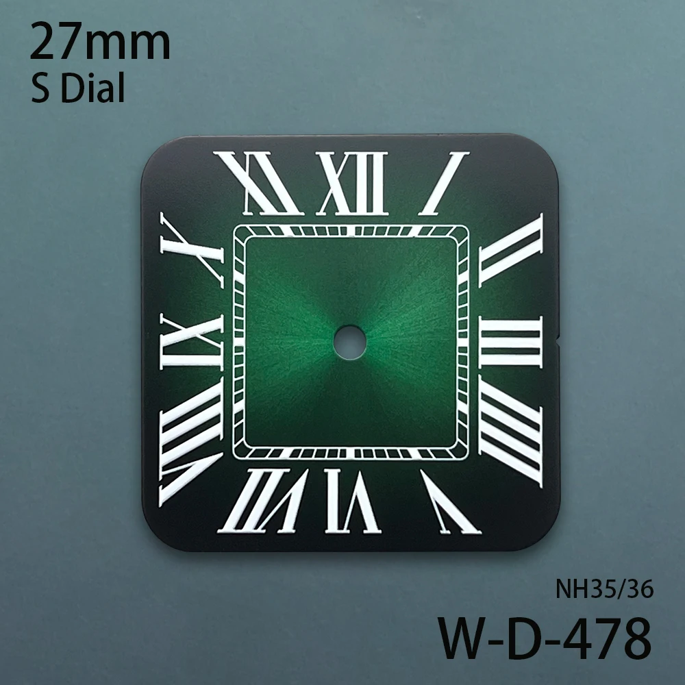 27mm S Logo Roma Qquare Dial Fit NH35/NH36/4R/7S Automatic Movement High Quality Watch Modification Accessories view 5
