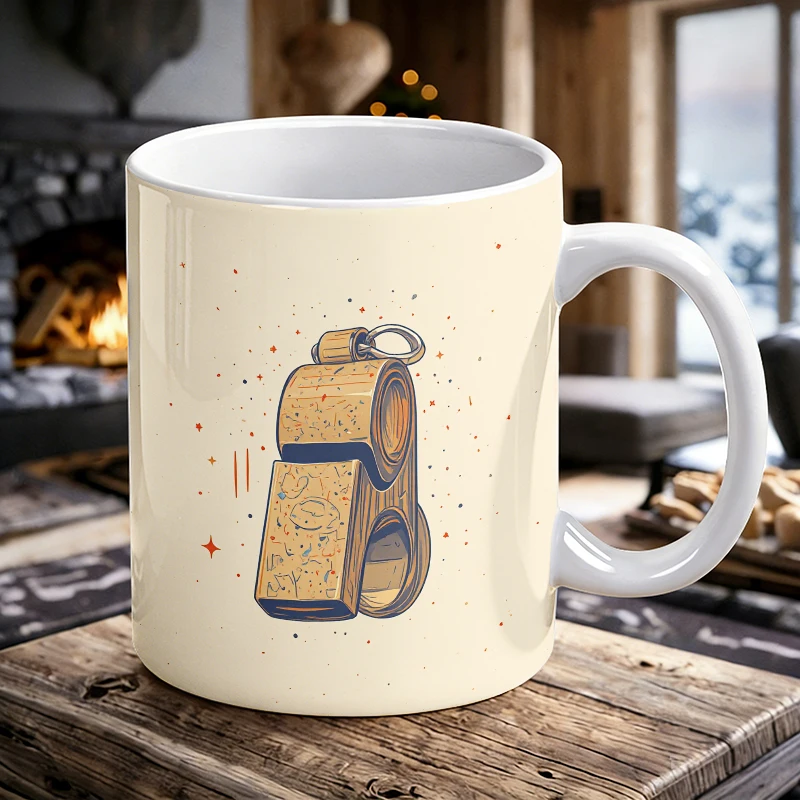 

Vintage Referee Whistle Ceramic Mug, Coffee Cup, Milk Cup, Office Tea Cup, Drinking Cup, Gift for Friends, Fade-Resistant