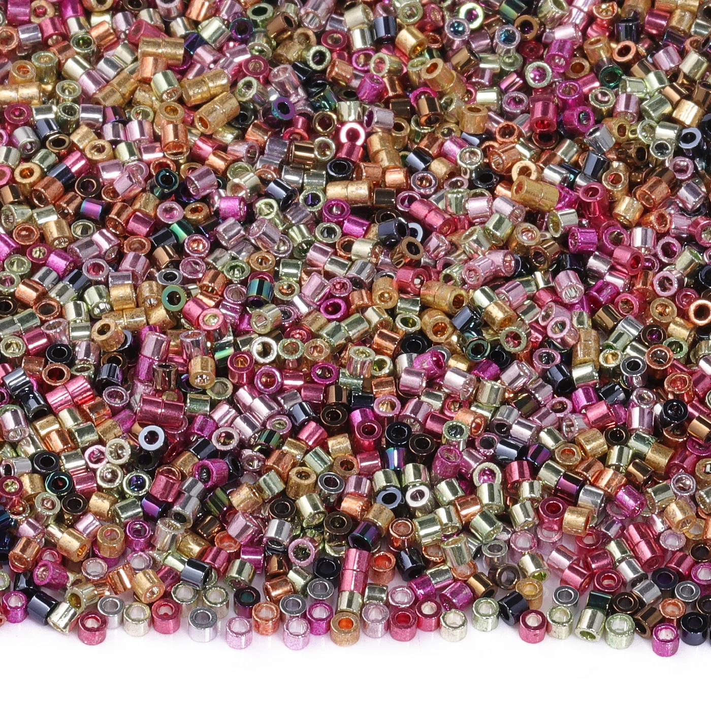 QIIY 50g/Bag 1.6mm Generic Metallic Color Glass Beads 11/0 Waterproof Loose Spacer Seed Beads for Making DIY Crafts Decoration